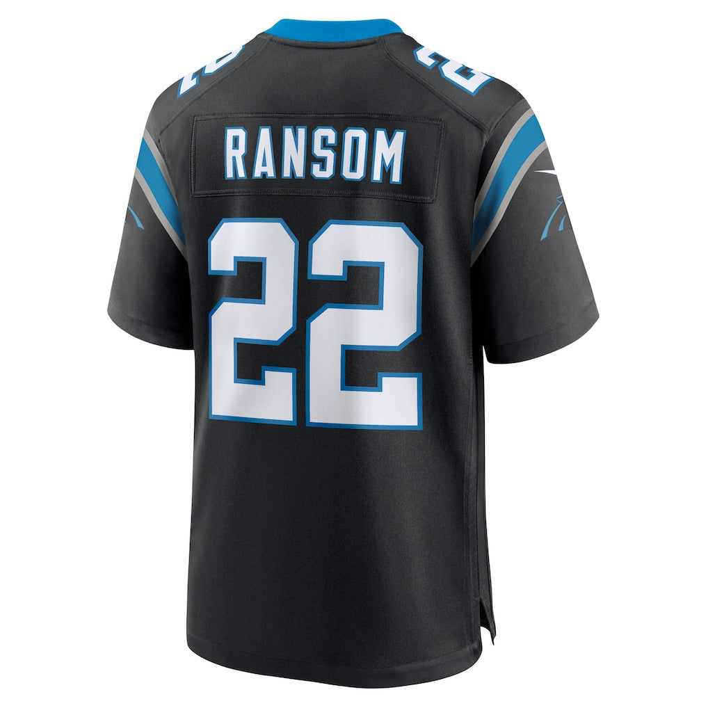 Punc C.Panthers #22 Lathan Ransom Black Team Game Jersey