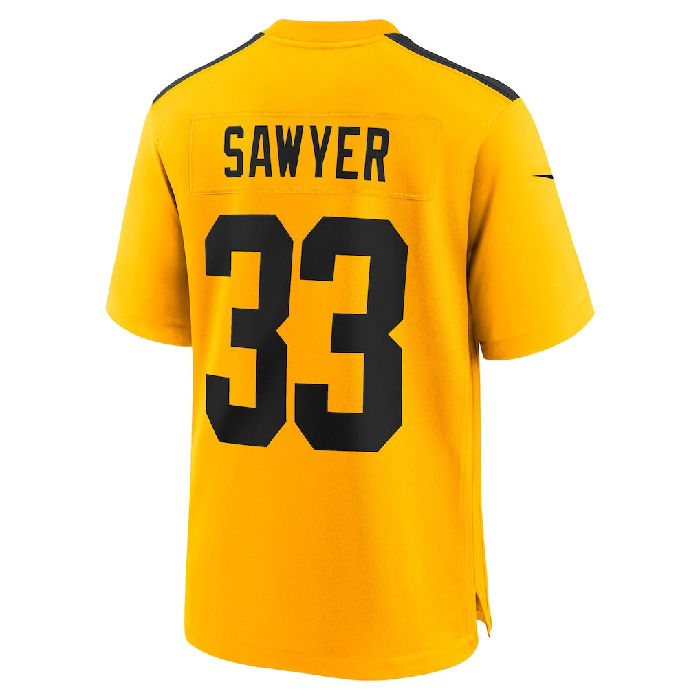 Punc P.Steelers #33 Jack Sawyer Gold Alternate Game Jersey