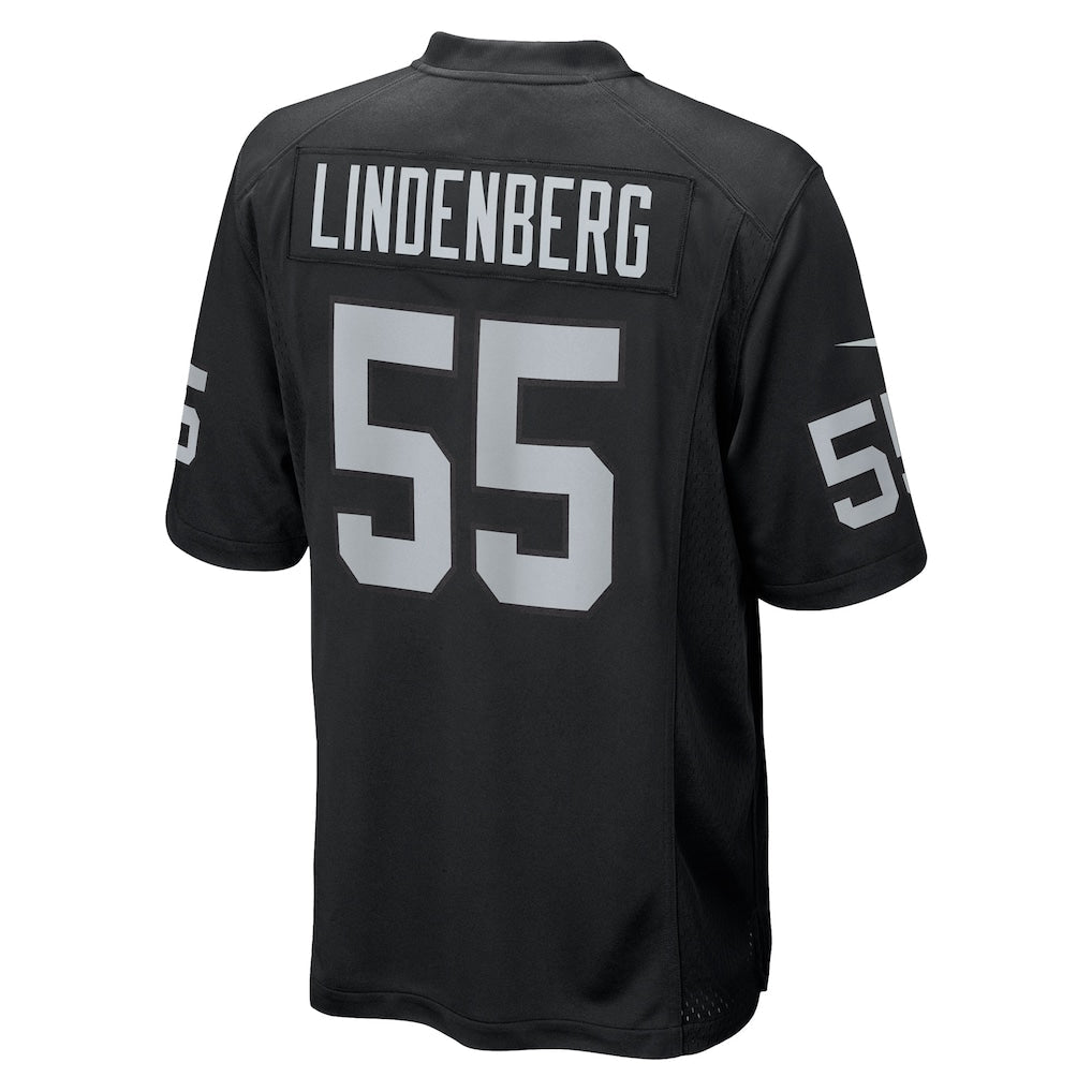 Punc LV.Raiders #55 Cody Lindenberg Black Team Game Jersey