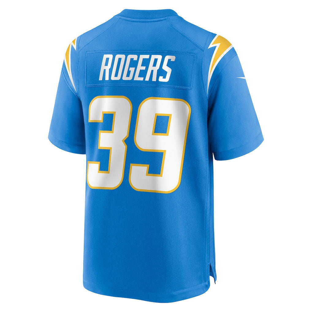 Punc LA.Chargers #39 Eric Rogers Powder Blue Team Game Jersey