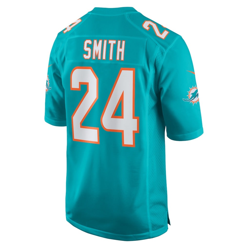 Punc M.Dolphins #24 Cam Smith Aqua Game Jersey