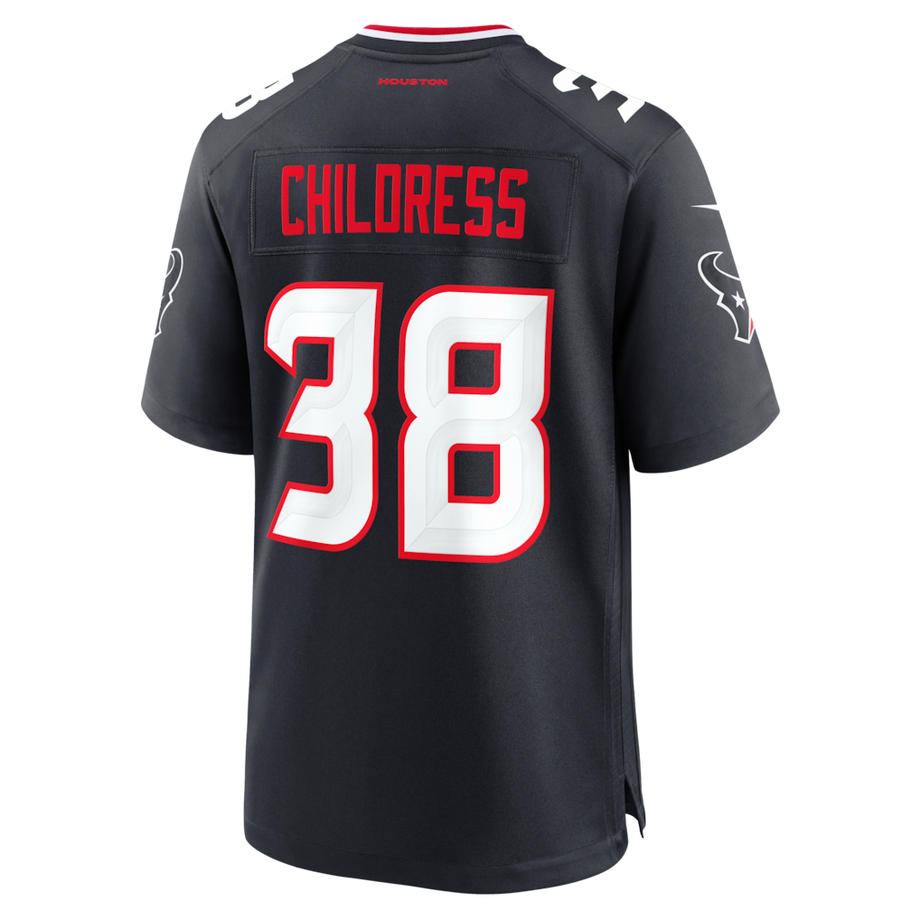 Punc H.Texans #38 Zion Childress Navy Team Game Jersey
