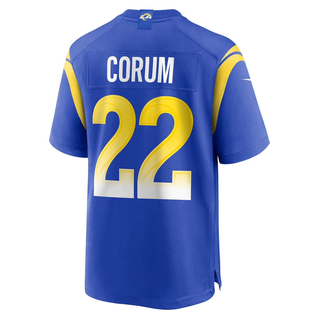 Punc LA.Rams #22 Blake Corum Royal Player Game Jersey
