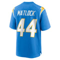 Punc LA.Chargers #44 Scott Matlock Powder Blue Team Game Jersey