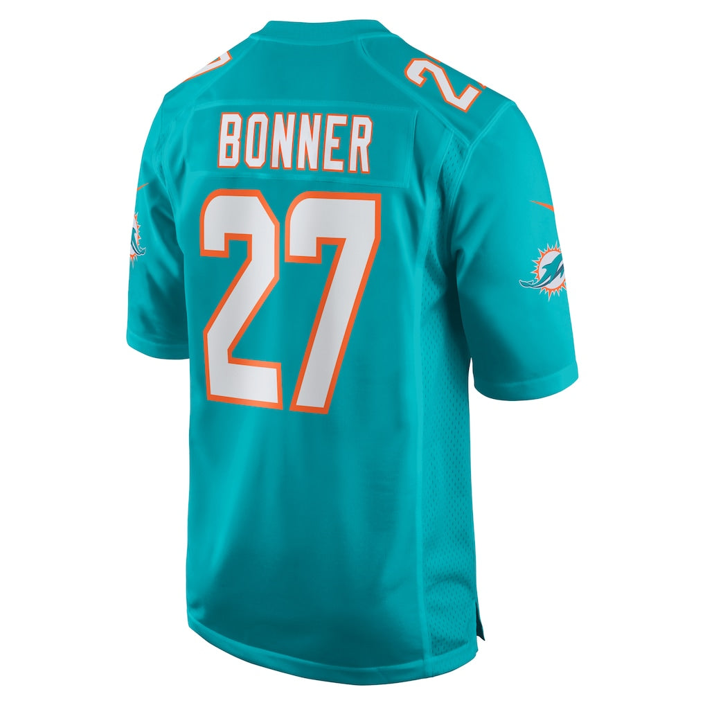 Punc M.Dolphins #27 Ethan Bonner Aqua Game Jersey