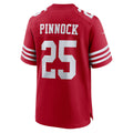 Punc SF.49ers #25 Jason Pinnock Scarlet Team Game Jersey