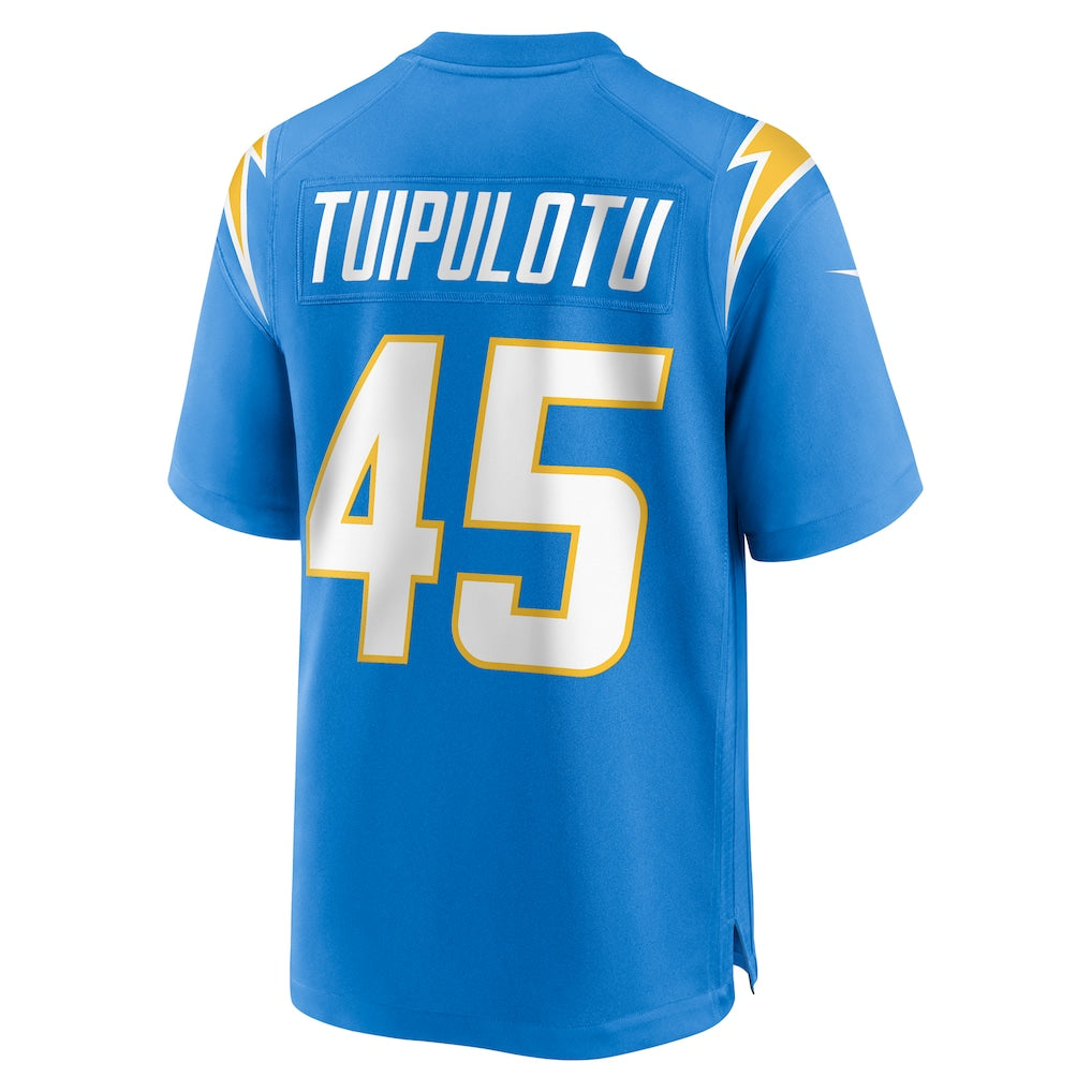 Punc LA.Chargers #45 Tuli Tuipulotu Powder Blue Team Game Jersey