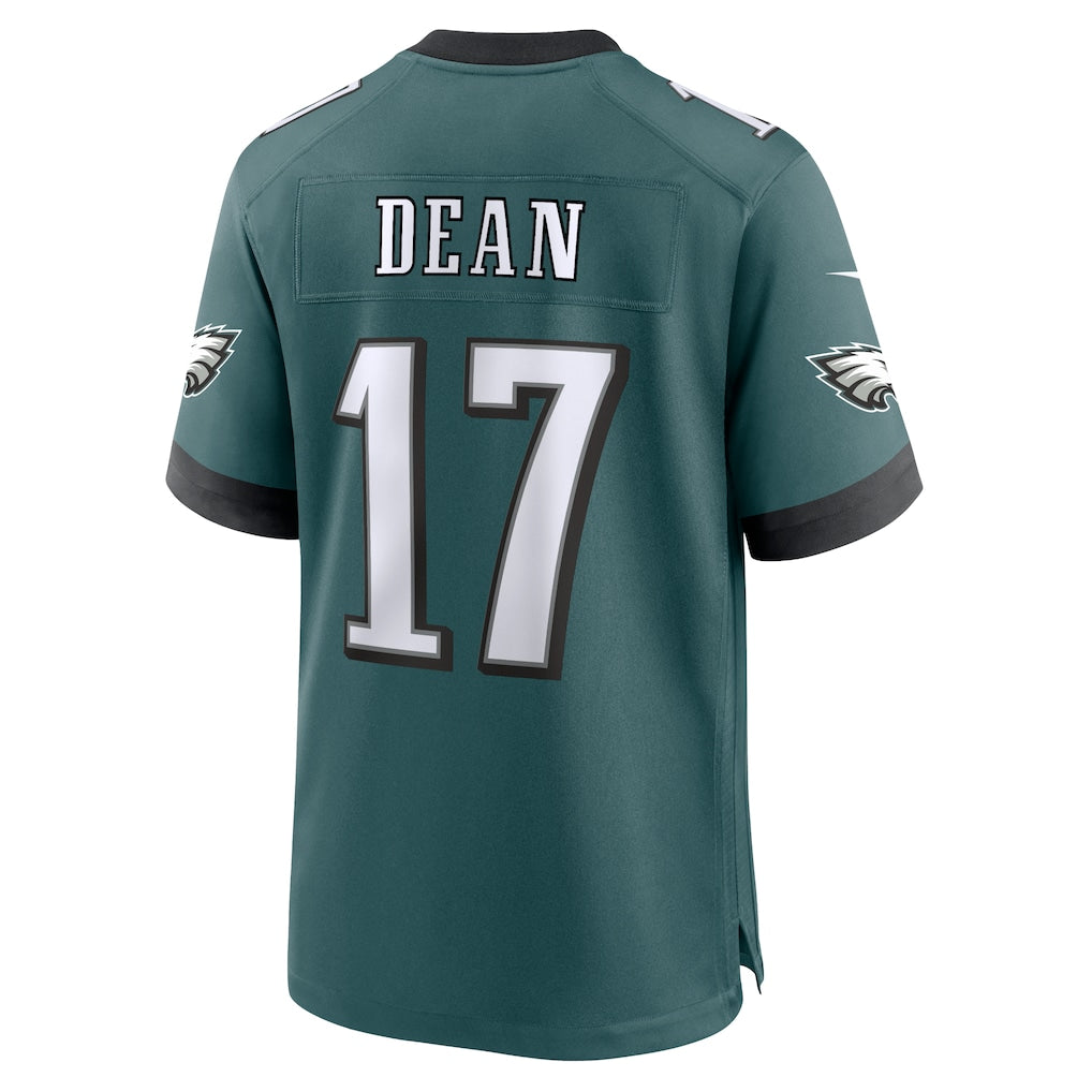 Punc P.Eagles #17 Nakobe Dean Midnight Green Team Game Jersey