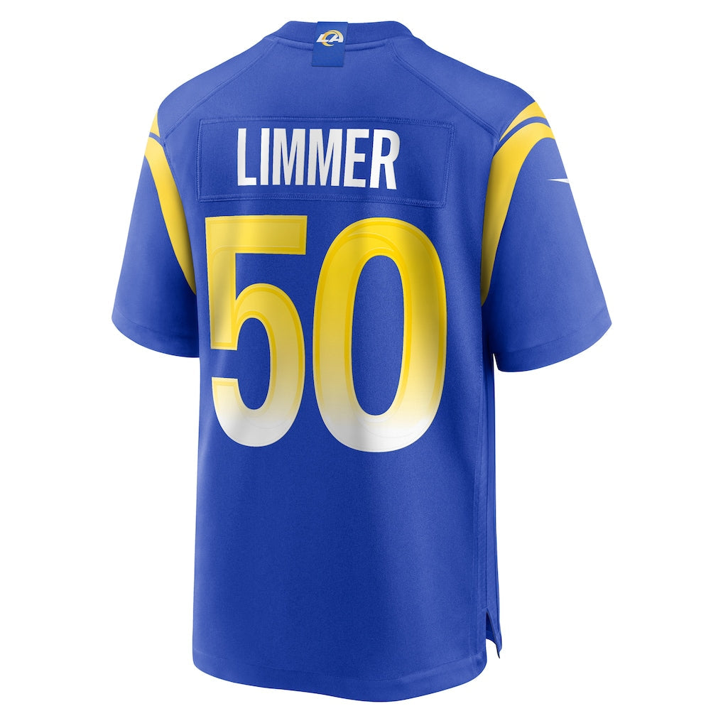 Punc LA.Rams #50 Beaux Limmer Royal Team Game Jersey