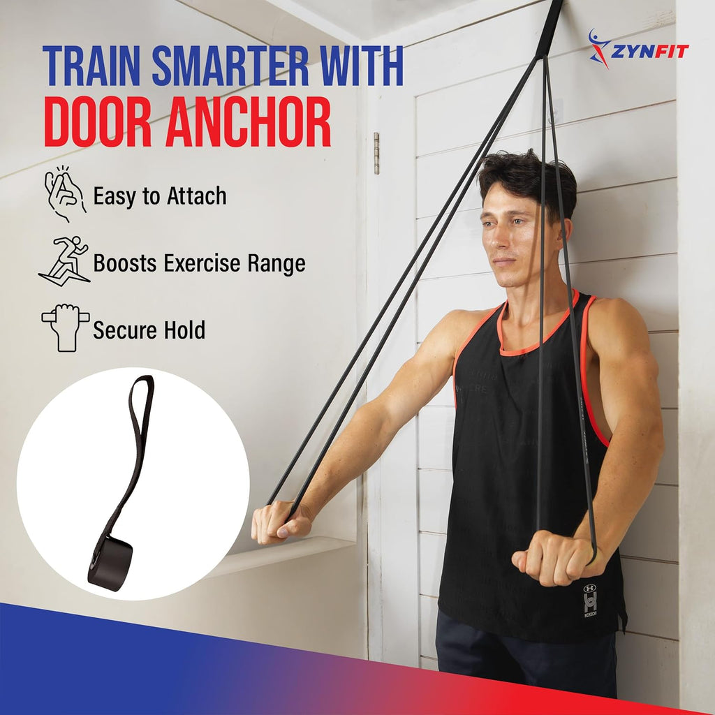 Pull Up Bands, Resistance Bands Set with Door Anchor, 5-Level Pull Up Assistance Bands for Working Out, Workout Bands for Home Gym