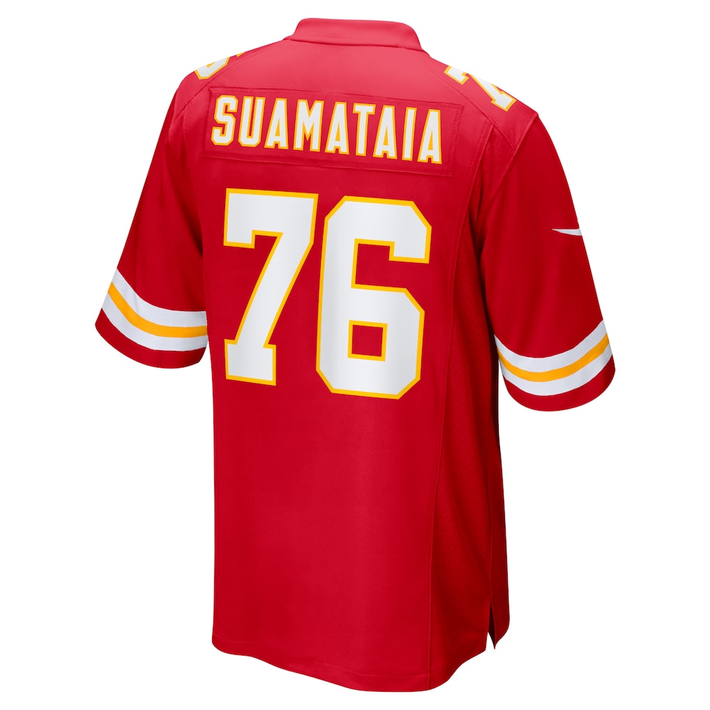 Punc KC.Chiefs #76 Kingsley Suamataia Red Game Jersey