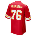 Punc KC.Chiefs #76 Kingsley Suamataia Red Game Jersey