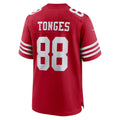 Punc SF.49ers #88 Jake Tonges Scarlet Team Game Jersey
