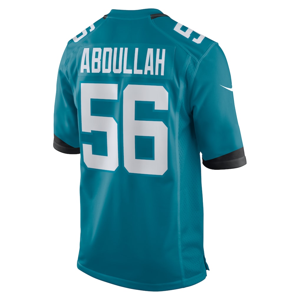 Punc J.Jaguars #56 Yasir Abdullah Teal Team Game Jersey