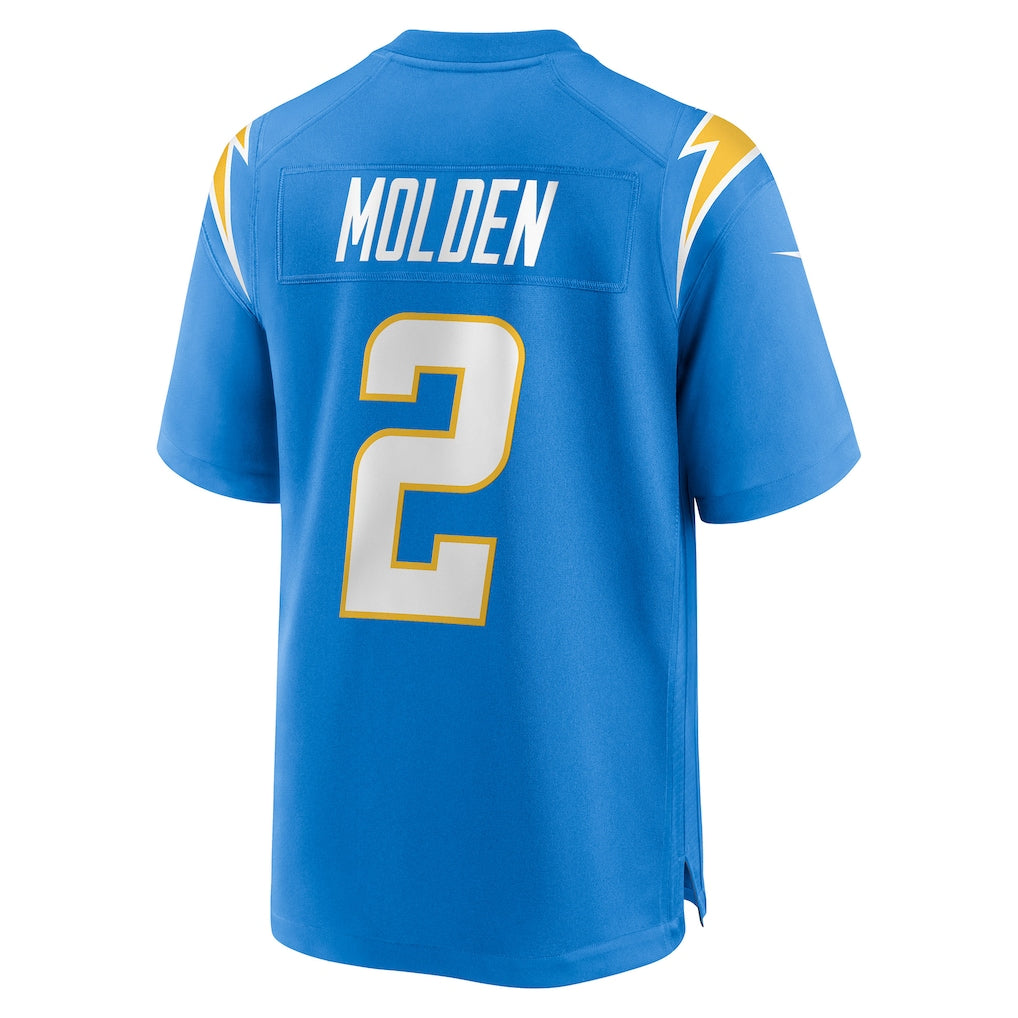 Punc LA.Chargers #2 Elijah Molden Powder Blue Team Game Jersey