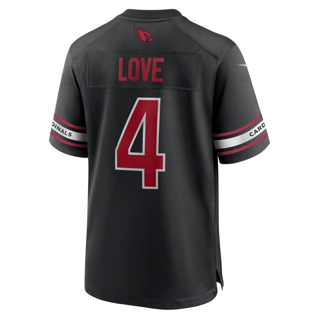 Punc A.Cardinals #4 Jeremiyah Love Black Game Player Stitched Jerseys