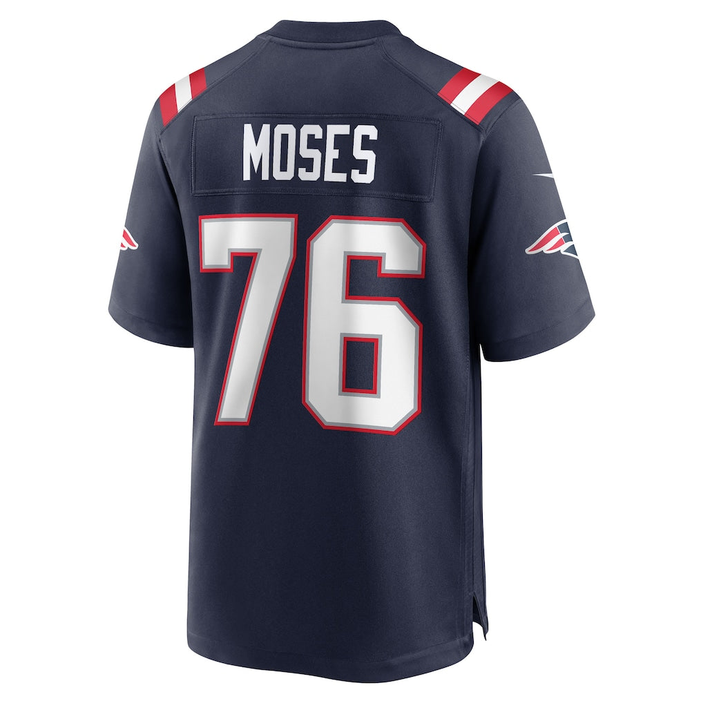 Punc NE.Patriots #76 Morgan Moses Navy Team Game Jersey