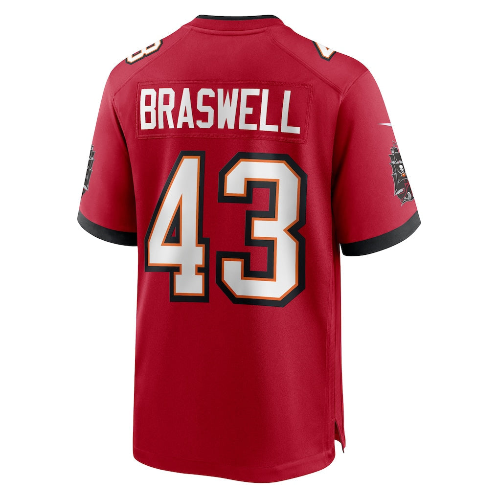 Punc TB.Buccaneers #43 Chris Braswell Red Game Jersey