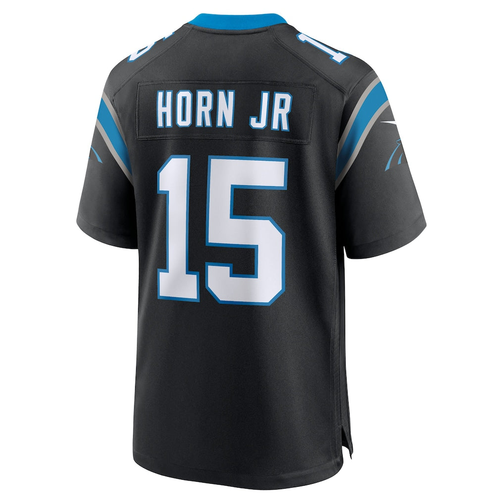 Punc C.Panthers #15 Jimmy Horn Jr Black Team Game Jersey