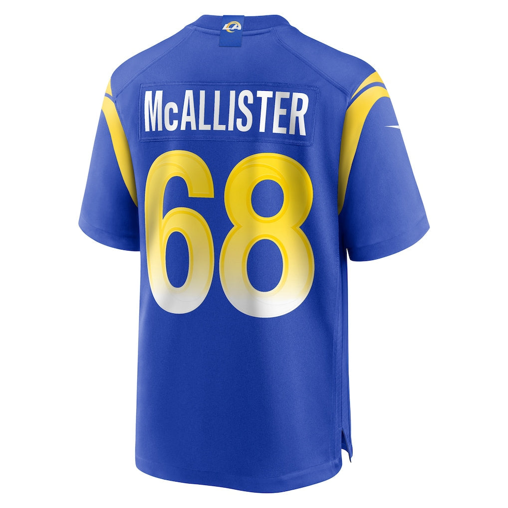 Punc LA.Rams #68 Mike McAllister Royal Home Game Jersey