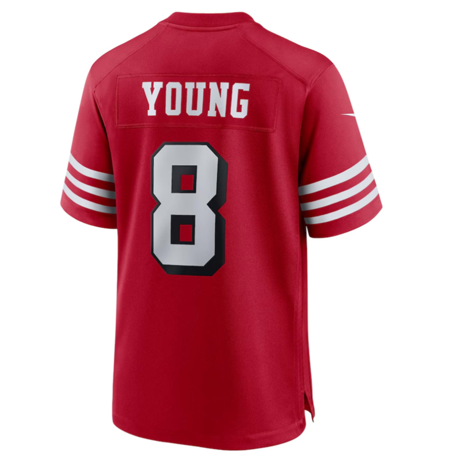 Punc #8 Steve Young Player SF.49ers Scarlet Alternate Game Stitched Jersey