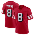 Punc #8 Steve Young Player SF.49ers Scarlet Alternate Game Stitched Jerseys