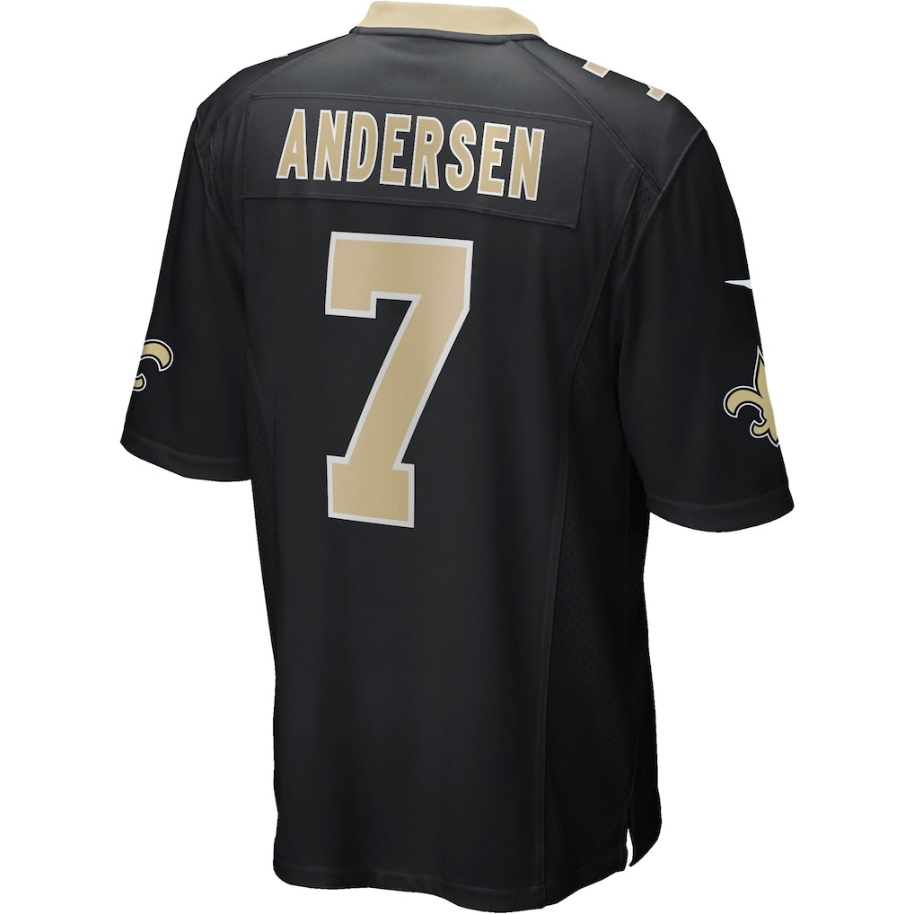 Punc NO.Saints #7 Morten Andersen Black Game Retired Player Jersey