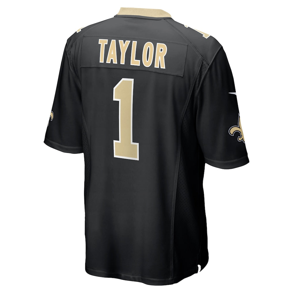 Punc NO.Saints #1 Alontae Taylor Black Team Game Jersey