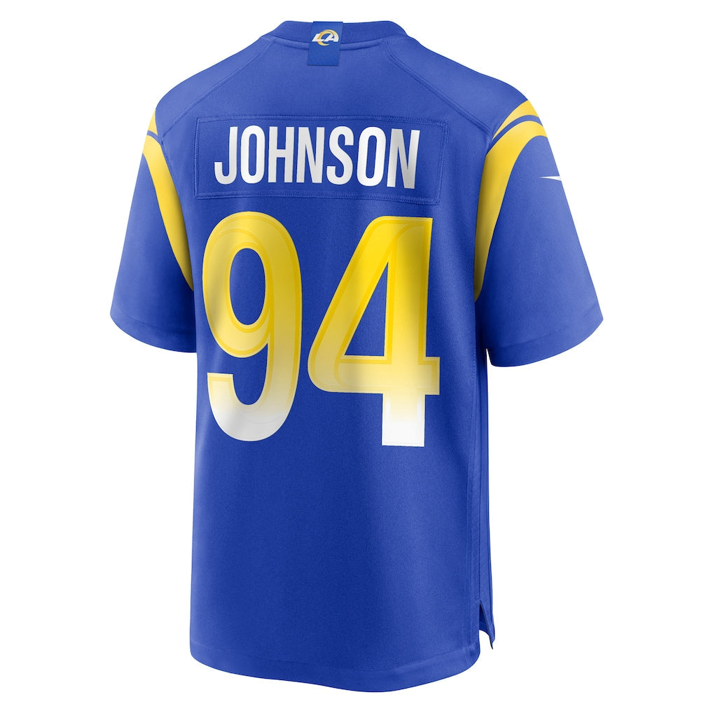Punc LA.Rams #94 Desjuan Johnson Royal Home Game Jersey