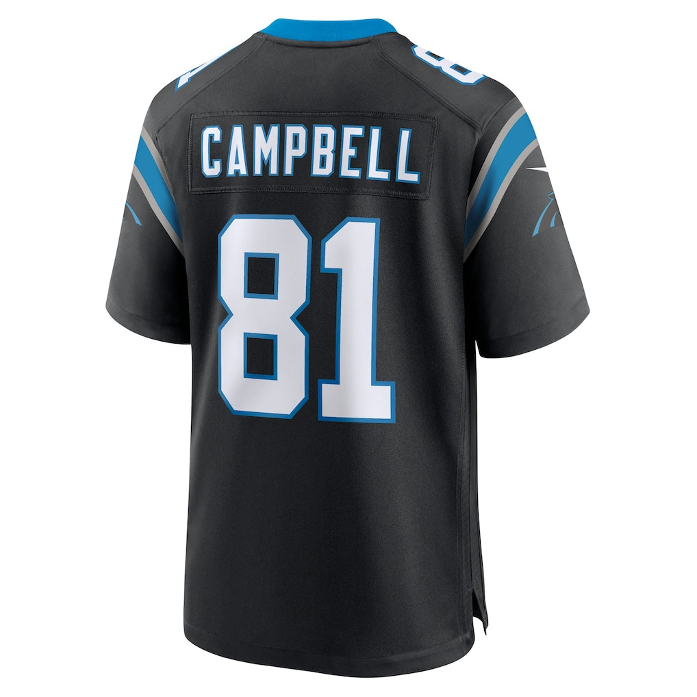 Punc C.Panthers #81 Dalevon Campbell Black Team Game Jersey