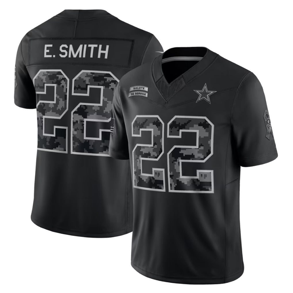 Punc D.Cowboys #22 Emmitt Smith Player Black Limited 2026 Salute to Service Home Game Stitched Jerseys