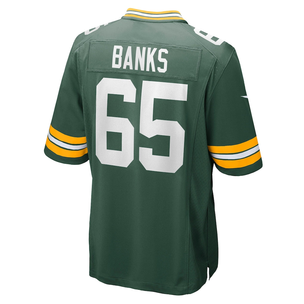 Punc GB.Packers #65 Aaron Banks Green Team Game Jersey