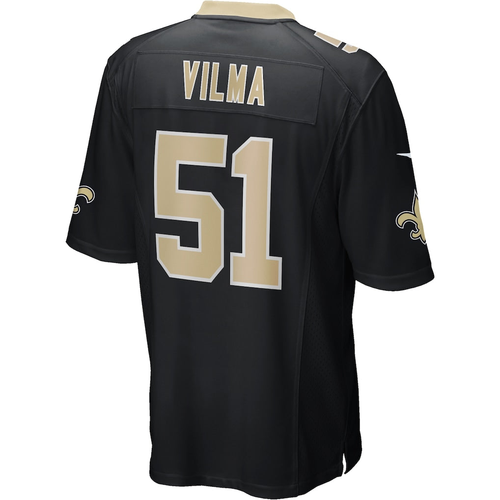 Punc NO.Saints #51 Jonathan Vilma Black Game Retired Player Jersey