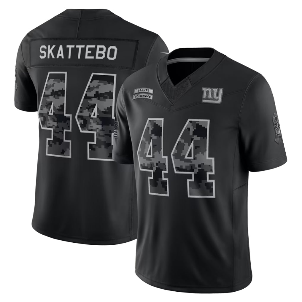 Punc NY.Giants #44 Cam Skattebo Player Black Limited 2026 Salute to Service Home Game Stitched Jerseys