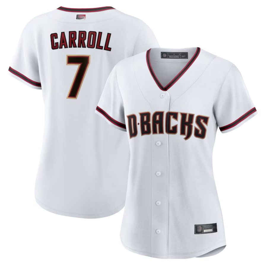Punc A.Diamondbacks #7 Corbin Carroll Player White Home Replica Personalized Stitched Jerseys