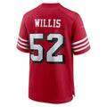 Punc SF.49ers #52 Patrick Willis Scarlet Retired Player Alternate Game Jersey