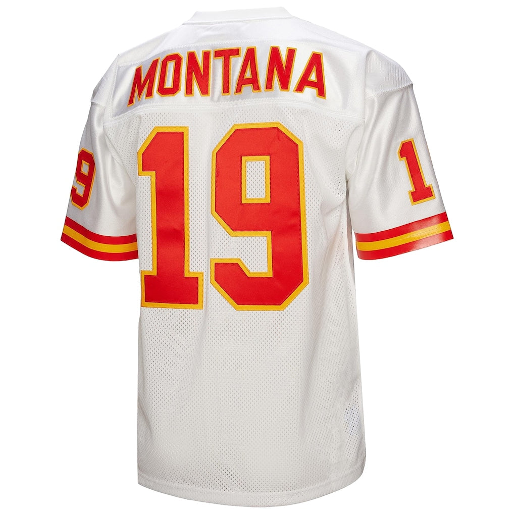 Punc KC.Chiefs #19 Joe Montana 1994 Mitchell & Ness White Authentic Throwback Retired Player Jersey