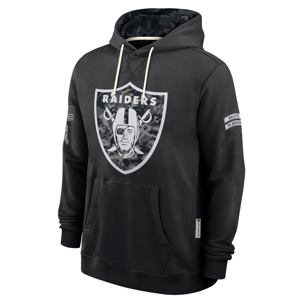 Punc LV.Raiders Black 2026 Salute to Service Sideline Dri-FIT Pullover Hoodie Jerseys