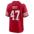 Punc SF.49ers #47 Bryce Huff Scarlet Team Game Jersey