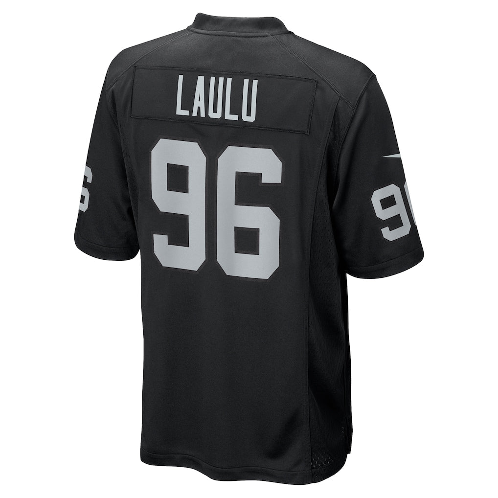 Punc LV.Raiders #96 Jonah Laulu Black Team Game Jersey