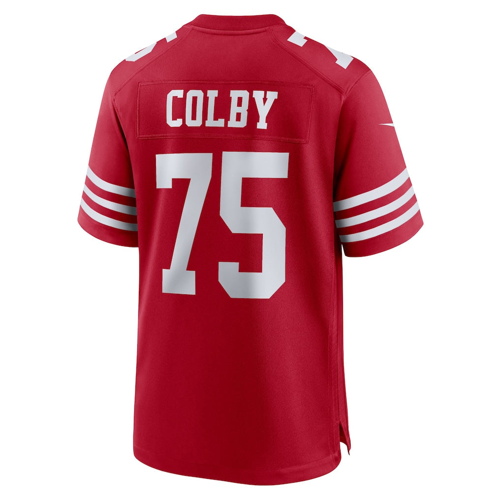Punc SF.49ers #75 Connor Colby Scarlet Team Game Jersey