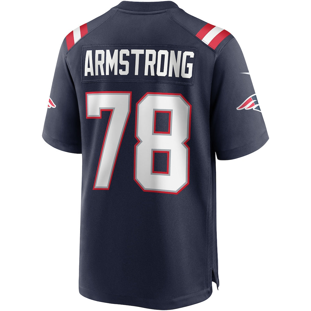 Punc NE.Patriots #78 Bruce Armstrong Navy Game Retired Player Jersey