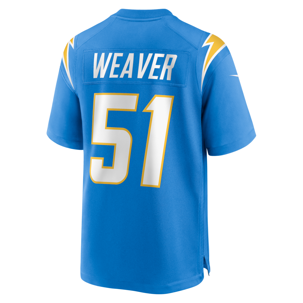 Punc LA.Chargers #51 Rashad Weaver Powder Blue Team Game Jersey