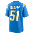 Punc LA.Chargers #51 Rashad Weaver Powder Blue Team Game Jersey