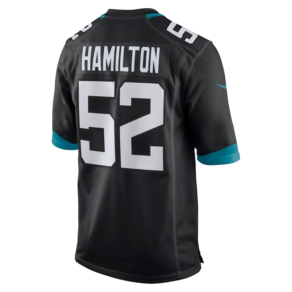 Punc J.Jaguars #52 DaVon Hamilton Black Game Jersey