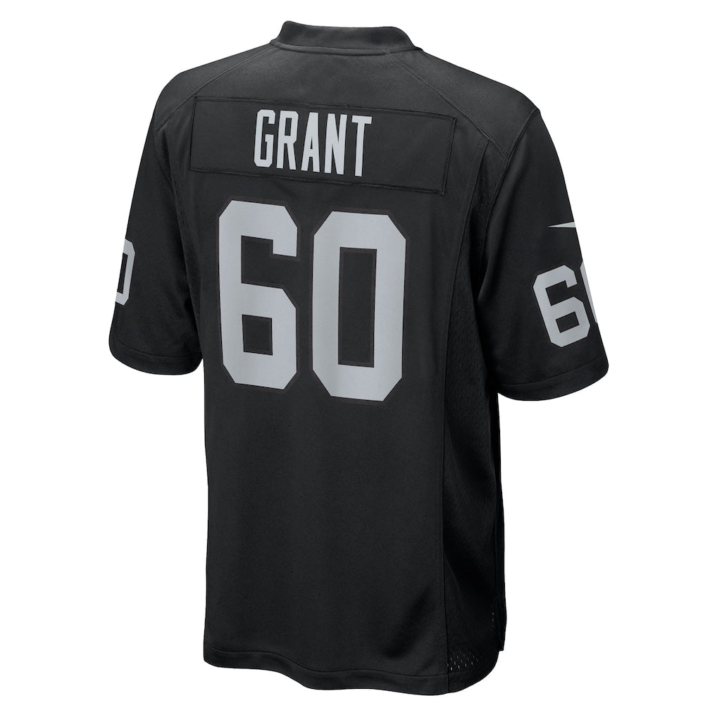 Punc LV.Raiders #60 Charles Grant Black Team Game Jersey