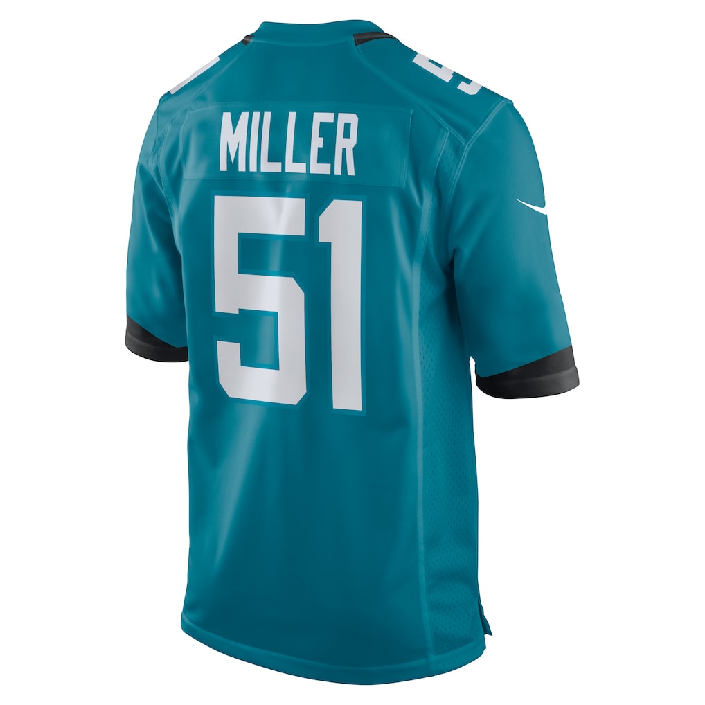 Punc J.Jaguars #51 Ventrell Miller Teal Game Jersey