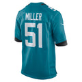 Punc J.Jaguars #51 Ventrell Miller Teal Game Jersey