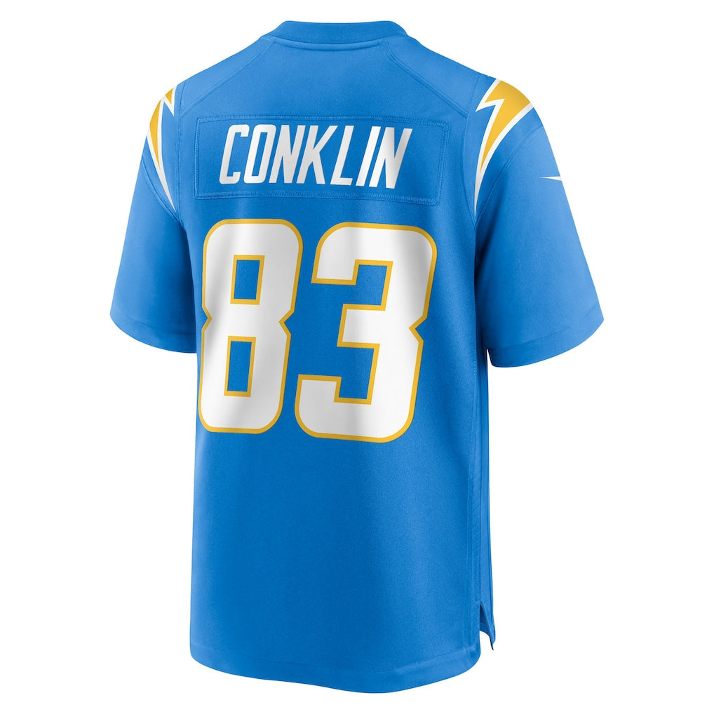 Punc LA.Chargers #83 Tyler Conklin Powder Blue Team Game Jersey