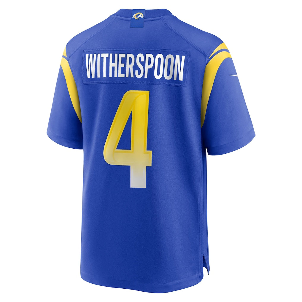 Punc LA.Rams #4 Ahkello Witherspoon Royal Team Game Jersey